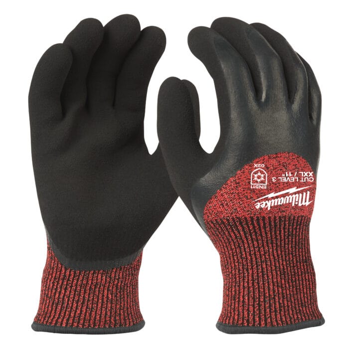 milwauke latex coated winter gloves cat. cut c