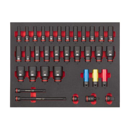 milwauke set bussole a macchina lunghe 1/2" in modulo morbido