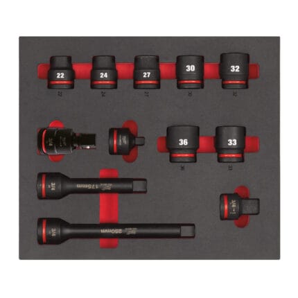 milwauke set bussole a macchina lunghe 3/4" in modulo morbido