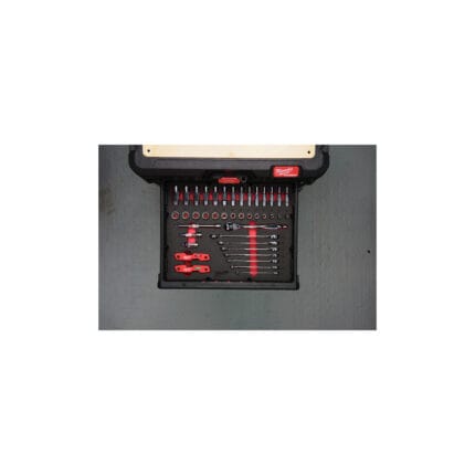 milwauke packout™ termoformato set bussole 3/8'' e chiavi combinate 55 pezzi
