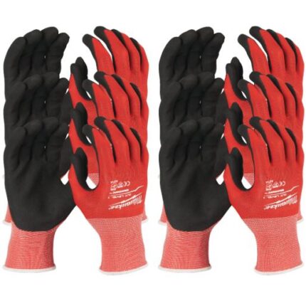 milwaukee guanti spalmati in nitrile cat. taglio a 12 pz