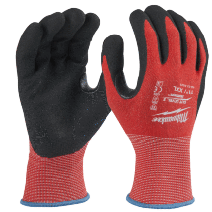 milwaukee guanti spalmati in nitrile cat. taglio b