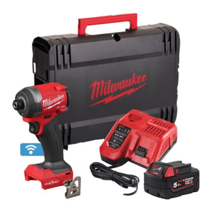 milwaukee kit m18™ one key™ trapano con percussione + avvitatore ad impulsi ¼ ″ hex (18v)