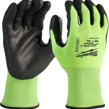 milwaukee guanti alta visibilità spalmati in poliuretano cat. taglio c 12 pz