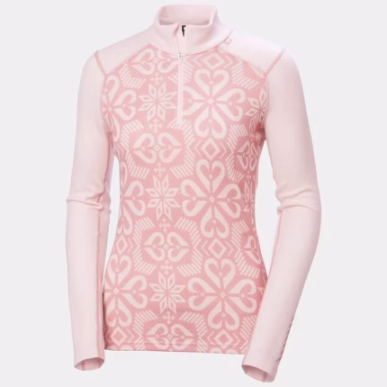 helly hansen women's lifa® merino midweight graphic half zip base layer